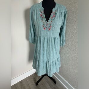 Turquoise blue Knox rose dress medium